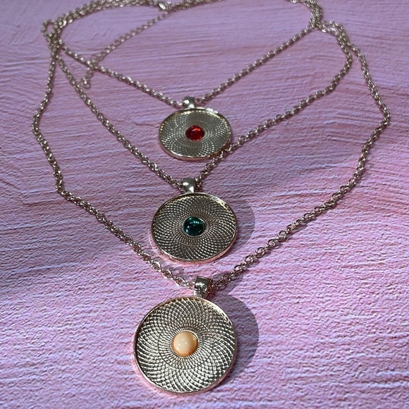 Exotic Coin Jewel Layered Gold Necklace - Picture 5 of 15